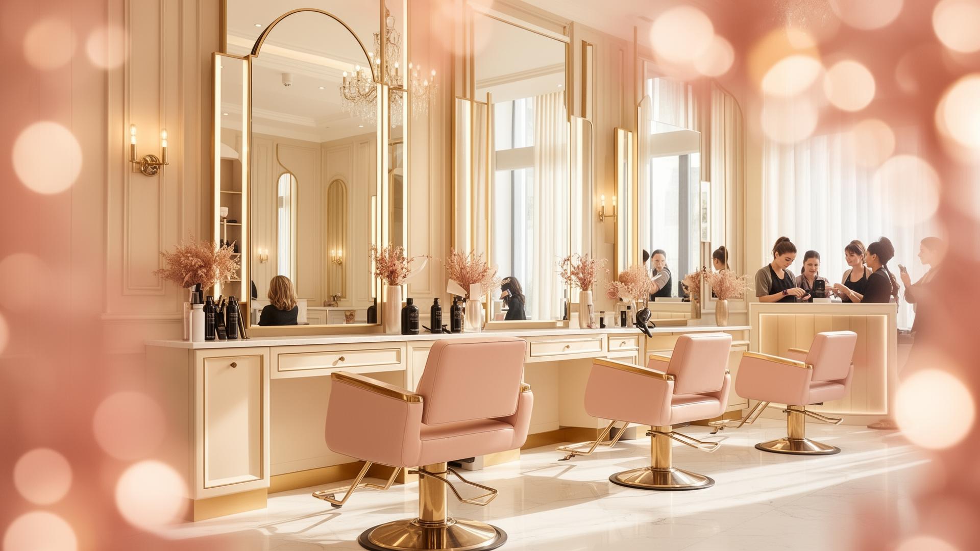 Elegant hair and beauty salon styling